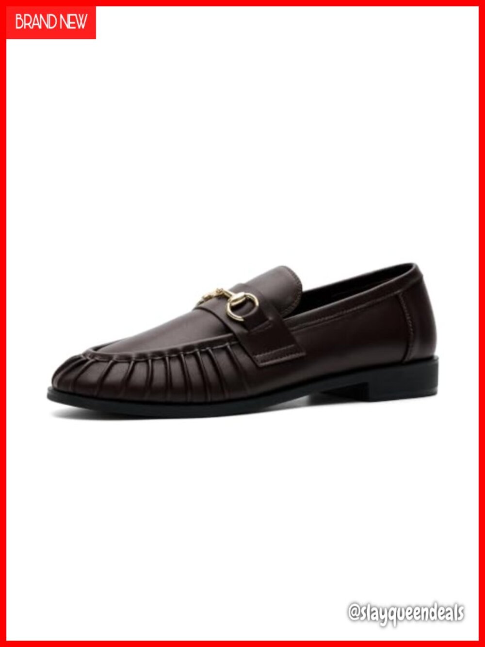 Horsebit Penny Loafers Faux Leather Comfort Block Heel Slip-On Flats